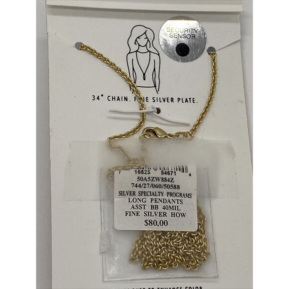 MACY'S Genuine Aqua Howlite Pendant Necklace w/ Gold Hardware/Chain NWT $80! - Picture 5 of 5